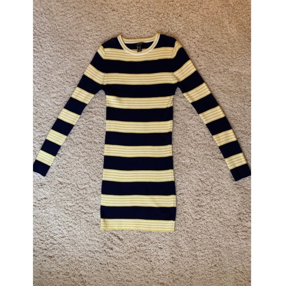 Forever 21 Striped Ribbed Sweater Dress